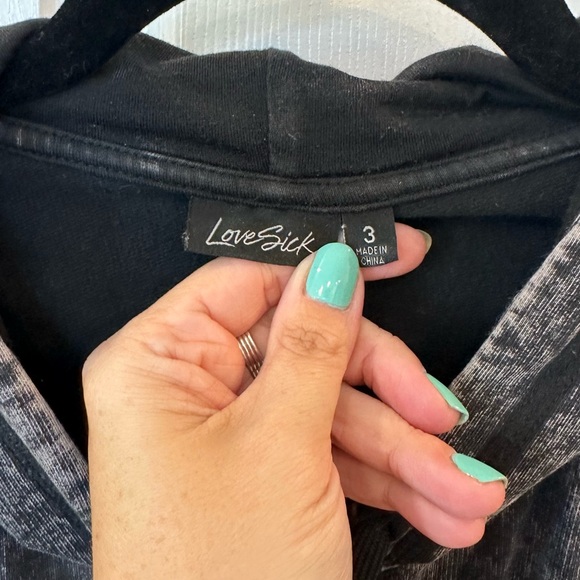 EUC LoveSick by Torrid Acid Wash Hoodie with Floral Graphics - Picture 2 of 6